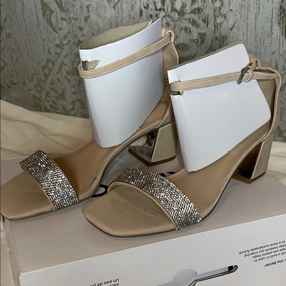 Aldo Tan and Silver Embellished Heels - Picture 8 of 14